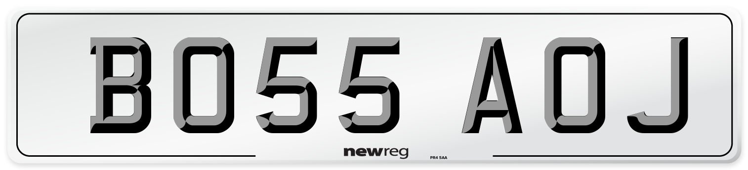 BO55 AOJ Number Plate from New Reg
